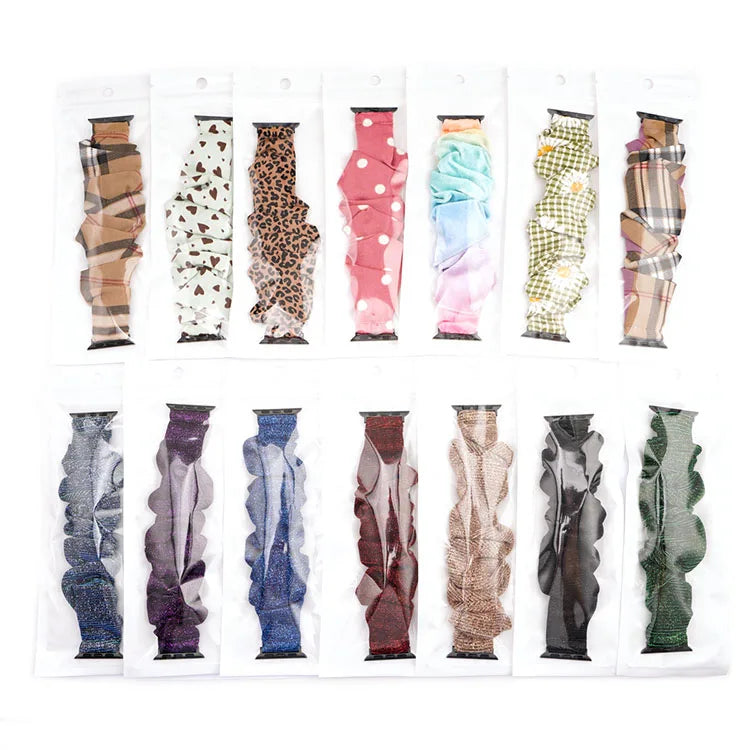 Scrunchie band for Apple Watch Ultra band 49mm 45mm 41mm 44mm 40mm 38mm 42mm Elastic nylon band Apple Watch Series 8 7 6 5 4 3 SE