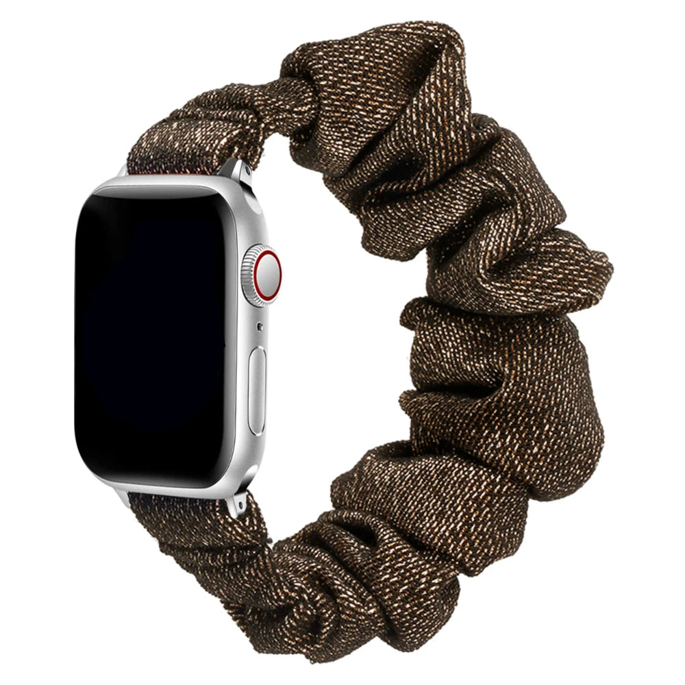 Scrunchie band for Apple Watch band 40mm 44mm 45mm 41mm 49mm 38mm 42mm Elastic Nylon Loop band Apple Watch Series 6 3 SE 7 8 Ultra