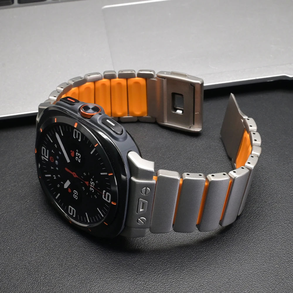 Titanium Watchband for Samsung Galaxy Watch Ultra 2025 47mm Luxury Rubber Strap for GALAXY WATCH ULTRA 47mm 2024 Men Metal Band