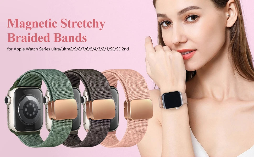Magnetic band For Apple Watch band 11 42mm 46mm 44mm 40mm 41mm 45mm 49mm Elastic band Apple Watch Series Ultra 3 2 9 8 SE 3 10