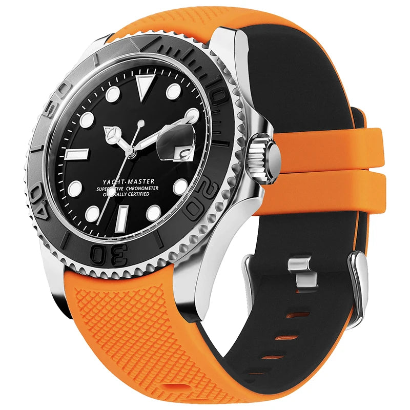 Rubber 20mm Watch Band 22mm Watch Band Silicone No Gaps Strap for Samsung Galaxy Watch 46mm Huawei Watch GT4 46mm Amazif Garmin