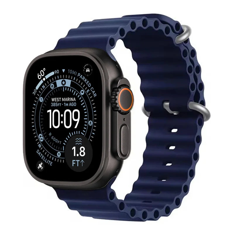 Ocean band for Apple Watch Ultra 3 2 49mm 45mm 46mm 42mm 44mm 40mm Silicone sport band correa Series 11 10 9 7 8 6 SE3 band