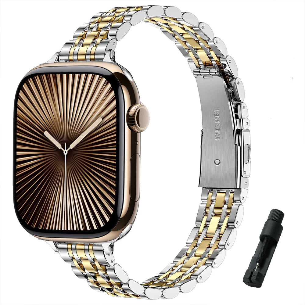 For Apple Watch 10 11 46mm band metal Wristband Lady band For Apple Watch 9 8 7 Ultra 49mm 44mm 45mm band Women Business Watchband