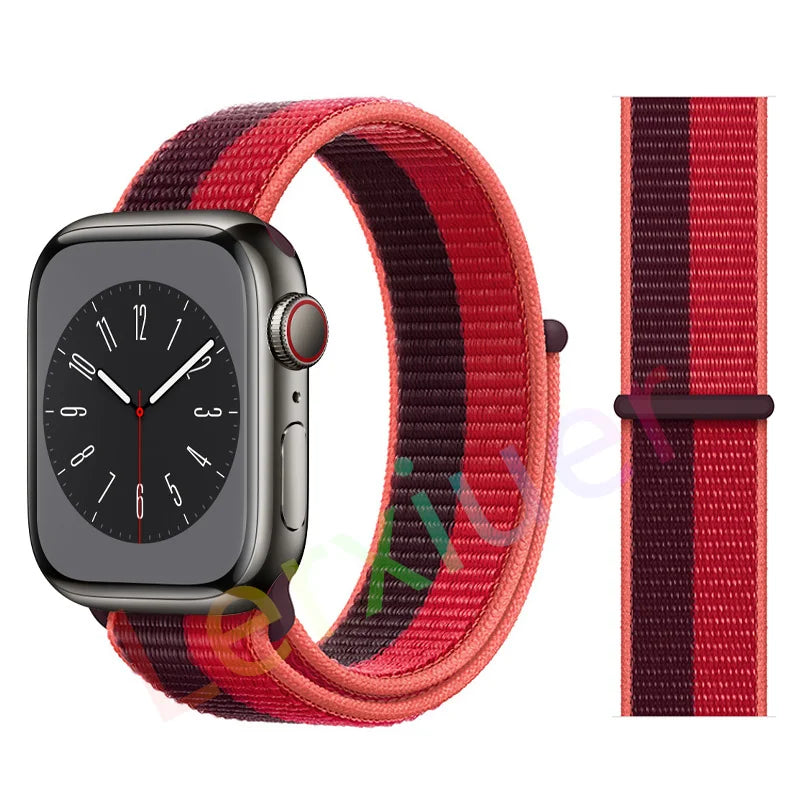 Nylon Loop band for Apple Watch band 46mm 44mm 40mm 42mm 45mm 41mm 49mm 44mm band Apple Watch Series Ultra 2 11 10 9 SE 7 6 5 4