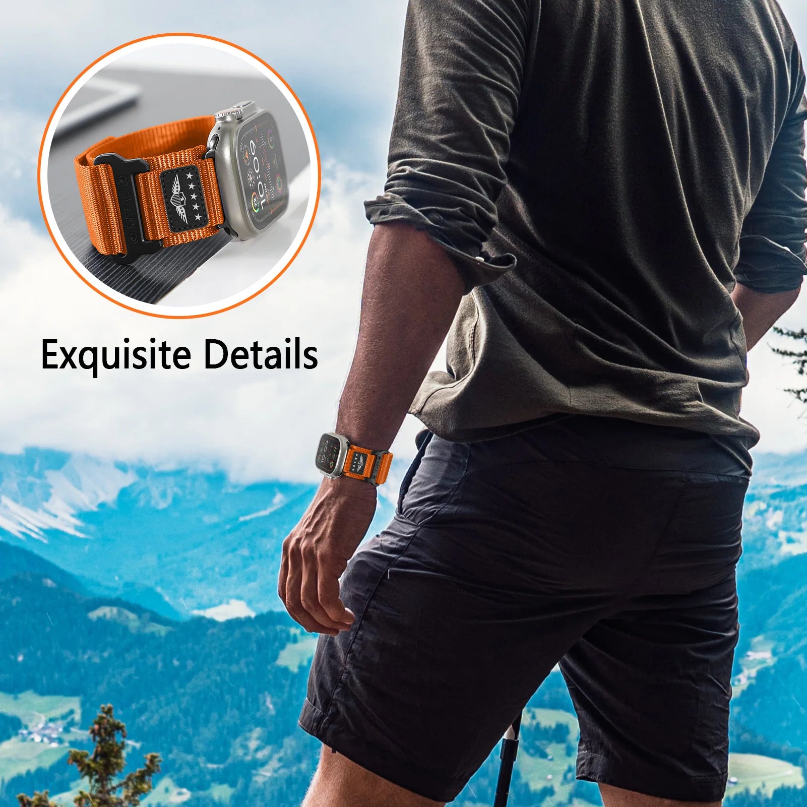 Alpine band for Apple Watch Ultra 2 3 band 49mm 45mm 44mm 44mm 46mm Nylon Sport band Correa Apple Watch Series 11 10 9 7 6 5 8 SE