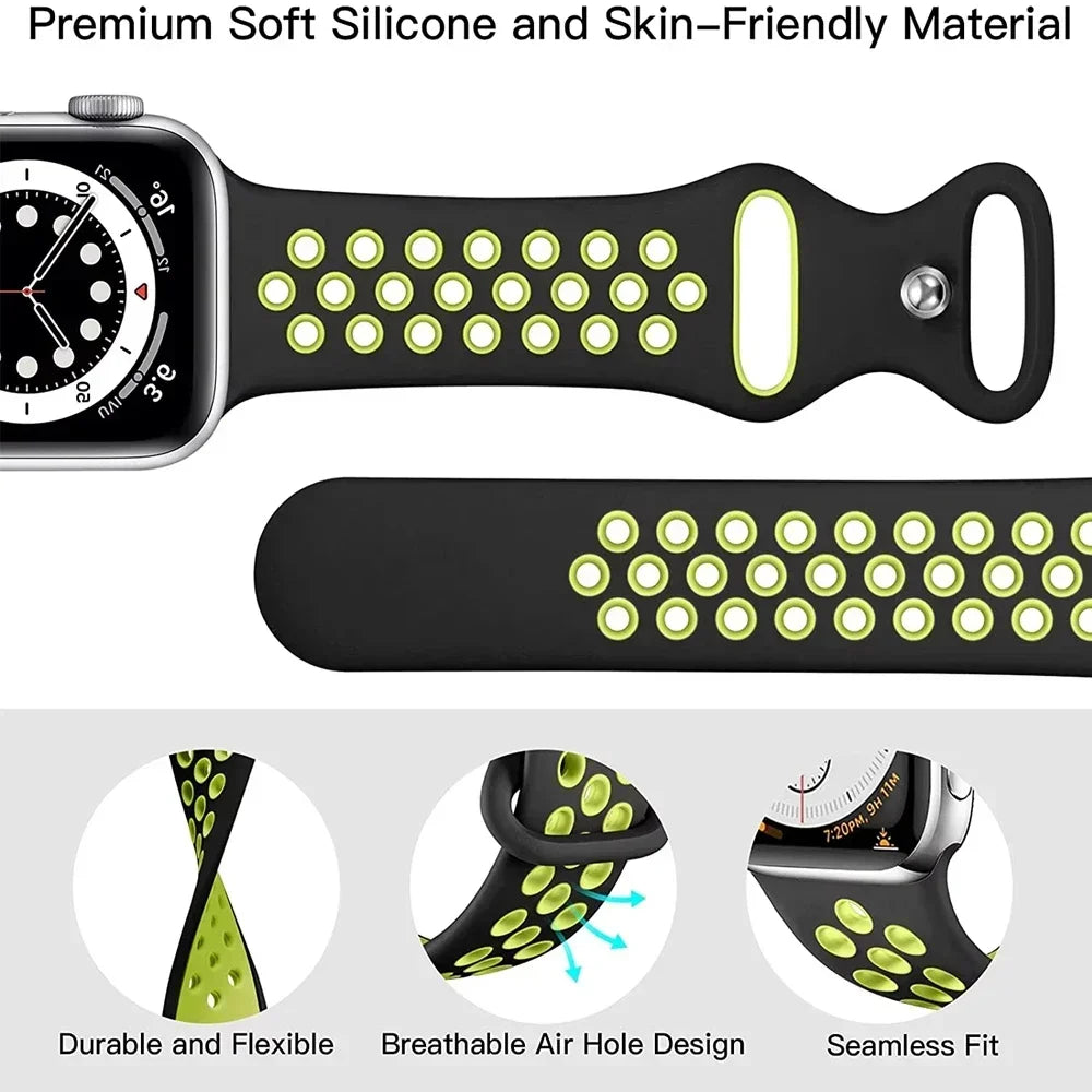 Flash Silicone band For Apple Watch 10 9 8 7 Ultra 2 49mm 46mm 45mm 42mm 41mm band Wristband Apple Watch 6 5 4 SE 44mm 40mm Belt