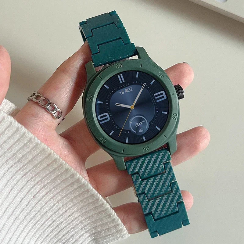 Carbon Fiber Band For Samsung Galaxy 7/FE/4/5/6/Classic 46mm/Active 2 20mm 22mm link Bracelet Huawei Watch GT 4/2/2e/3/Pro strap