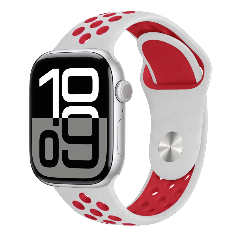 Official band For Apple Watch band Ultra 2 40mm 44mm 46mm 49mm 41mm 42mm 45mm Silicone band correa Apple Watch 11 10 9 8 7 6 SE3 band