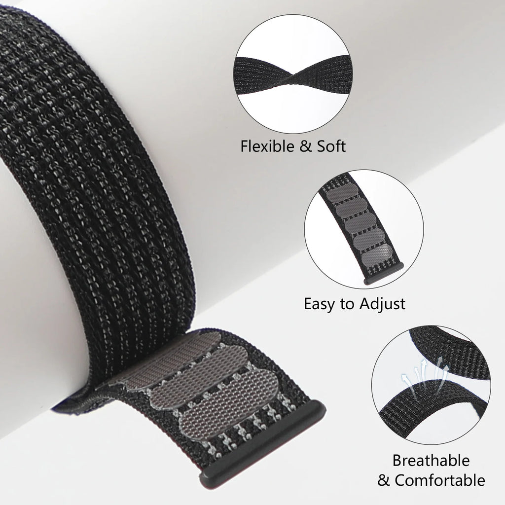 Nylon Loop Band For Samsung Galaxy Watch 6 4 7 classic/5 Pro/active 2/Gear S3 20mm/22mm Bracelet Huawei watch GT 2e 3 pro strap
