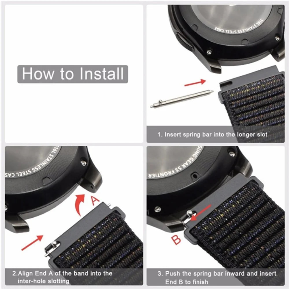 Band For Samsung Galaxy Watch 7/FE/4/5 Pro/6 classic/active 2 44mm 40mm Nylon correa Bracelet Huawei GT 2e 3 4 20mm 22mm Straps