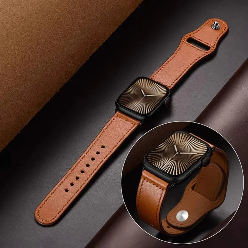 Leather band For Apple Watch 10 band 46mm 42mm 44mm 45mm 49mm 41mm 40mm correa band Apple Watch Series 8 9 3 4 5 6 SE 7 Ultra 2