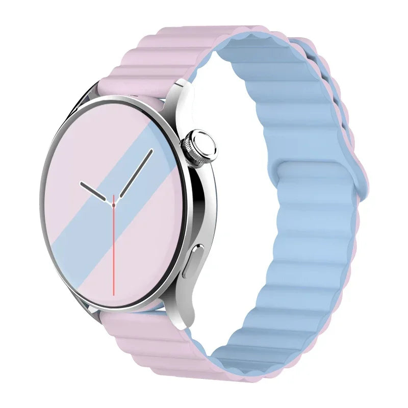 silicone strap For Samsung Galaxy watch 7/6/5/4/5pro/6-4 Classic/FE 20mm 22mm band Magnetic Loop bracelet huawei GT 4-3-pro-2e