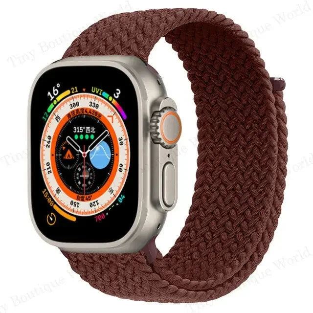 Braided Solo Loop For Apple Watch band 44mm 40mm 45mm 41mm 42mm Ultra 2 49mm correa band Apple Watch Series 9 7 3 5 SE 6 8 band