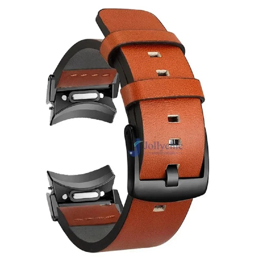 No Gaps Leather Strap For Samsung Galaxy Watch 7 6 Classic 47mm 43mm 6/5/4 40mm 44mm 5Pro 45mm Quick Fit Band Accessories