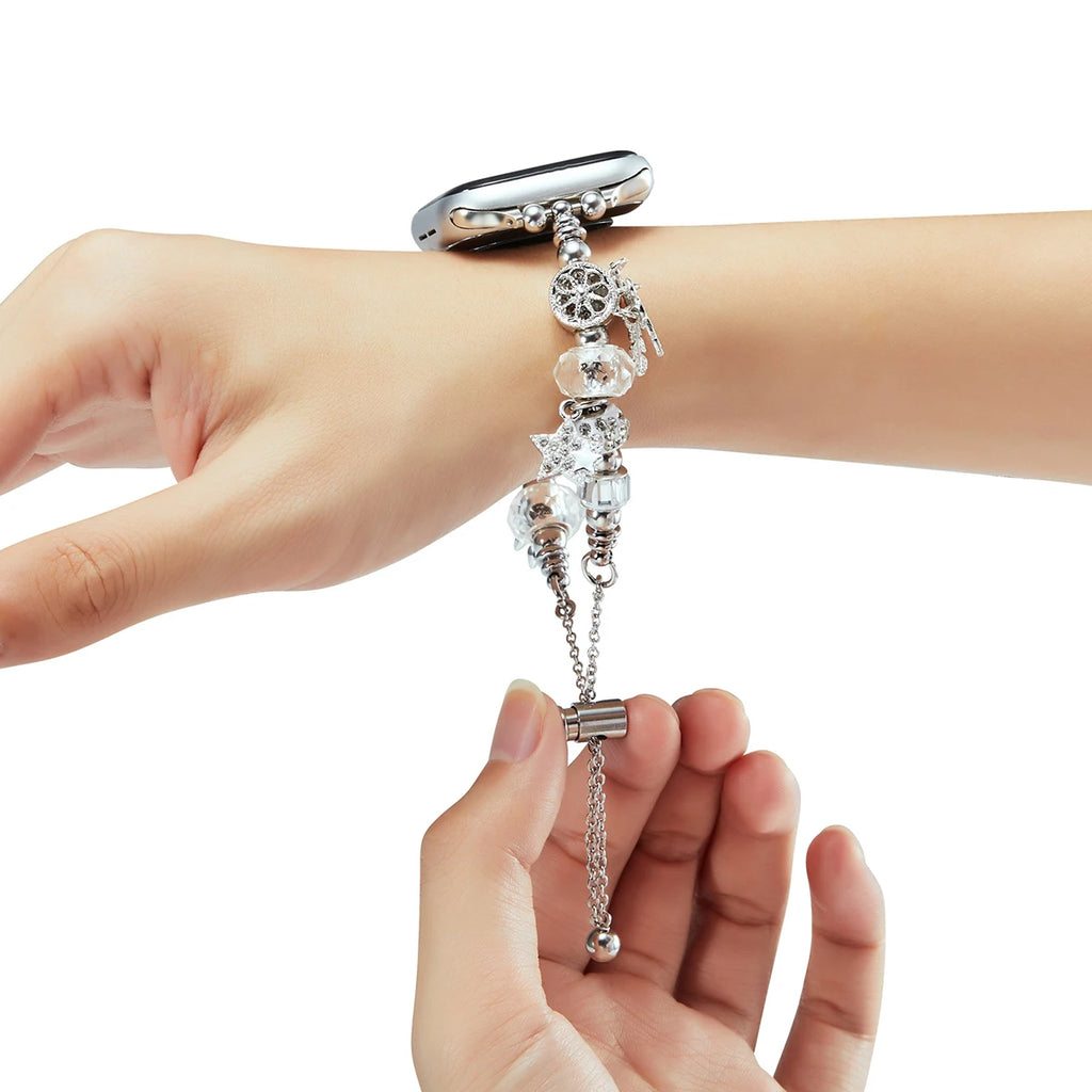 Jewelry band for Apple Watch Series 10 band 46mm 42mm 41mm 45mm 44mm 38mm 40mm Women Bling metal band Apple Watch Series 9 8 7 6 SE Ultra