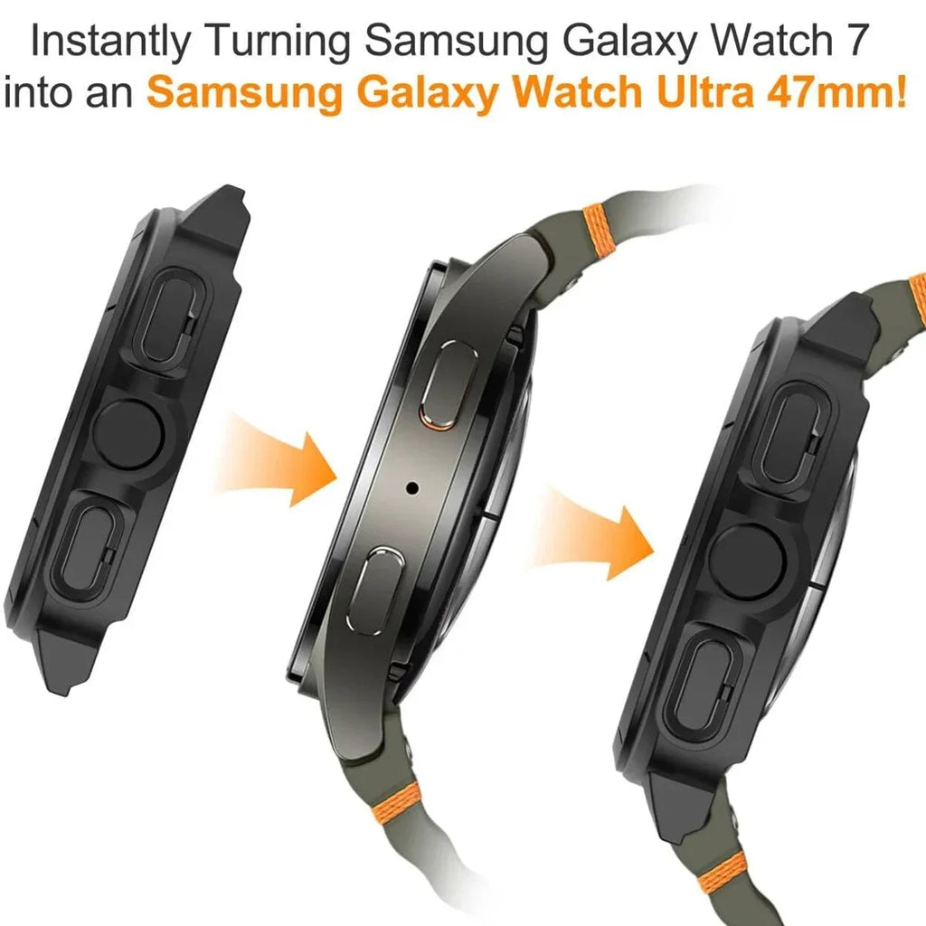 Case+Strap for Samsung Galaxy Watch 7 40mm 44mm Appearance Upgrade Ultra 47mm for Galaxy Watch 7 Sports silicone Bracelet