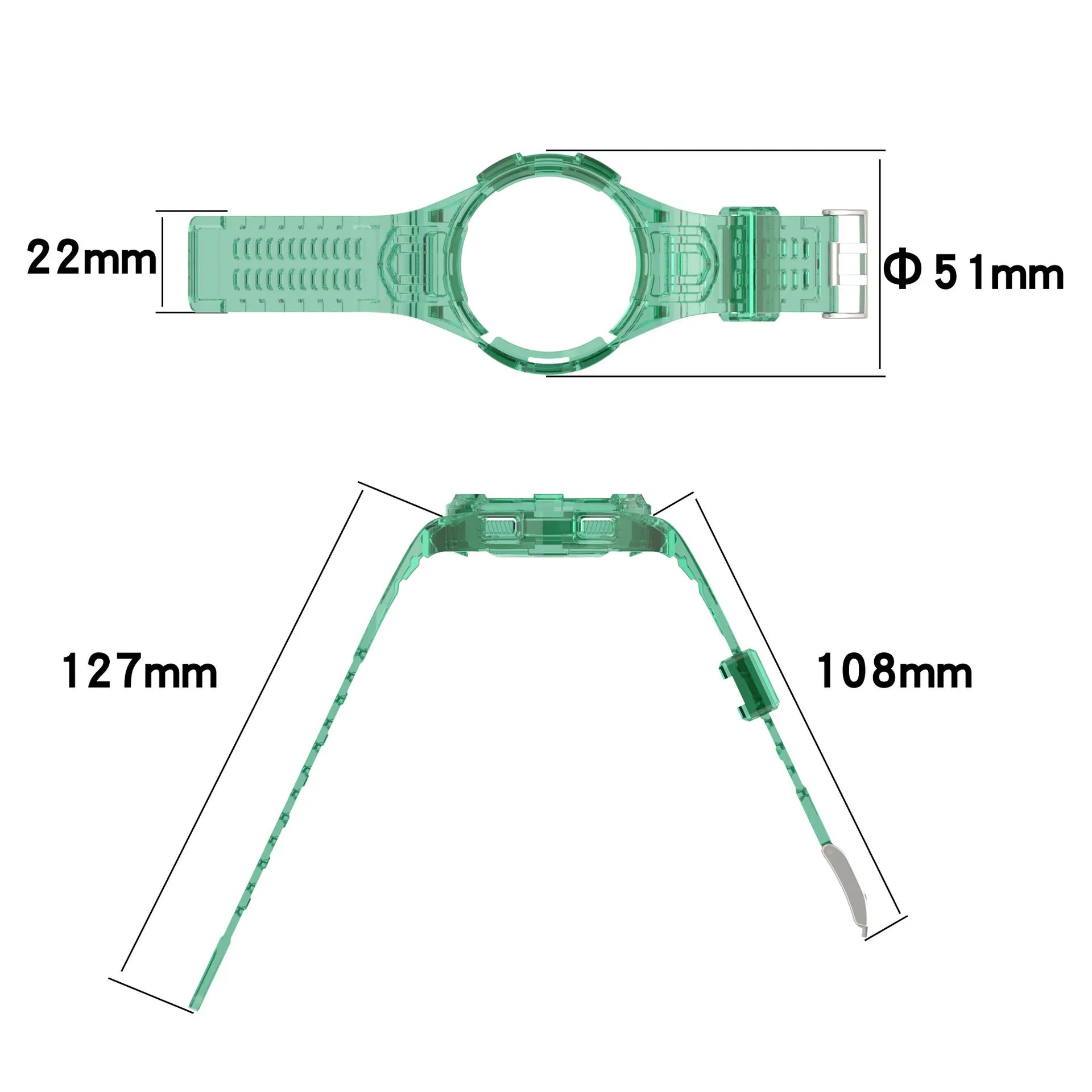 Transparent Case Cover+Strap for Samsung Galaxy Watch 4 6 5 44mm 40mm/4 Classic 46mm TPU bracelet Galaxy Watch4 watch5 watch6