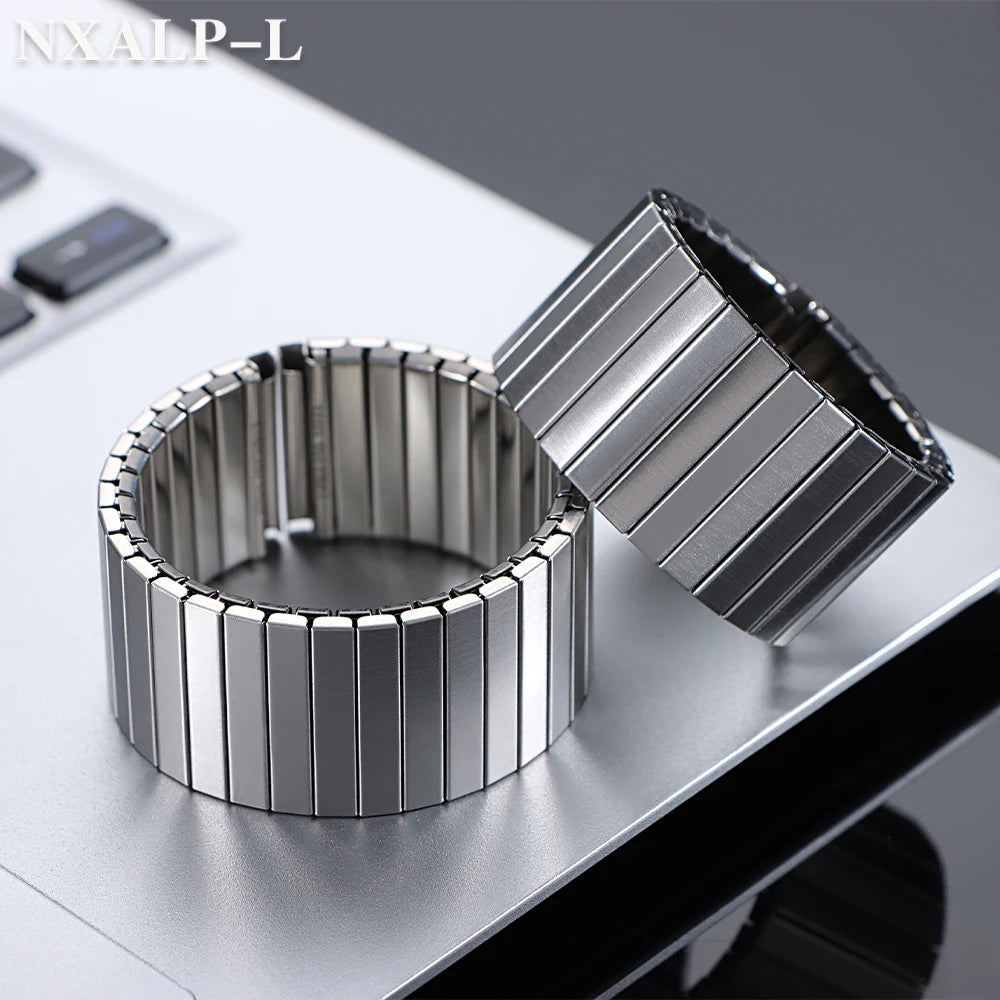 18mm 20mm 22mm Stainless Steel Elastic Stretch Strap for Huawei for Samsung Galaxy Smart Watch Band Metal Expansion Wristband