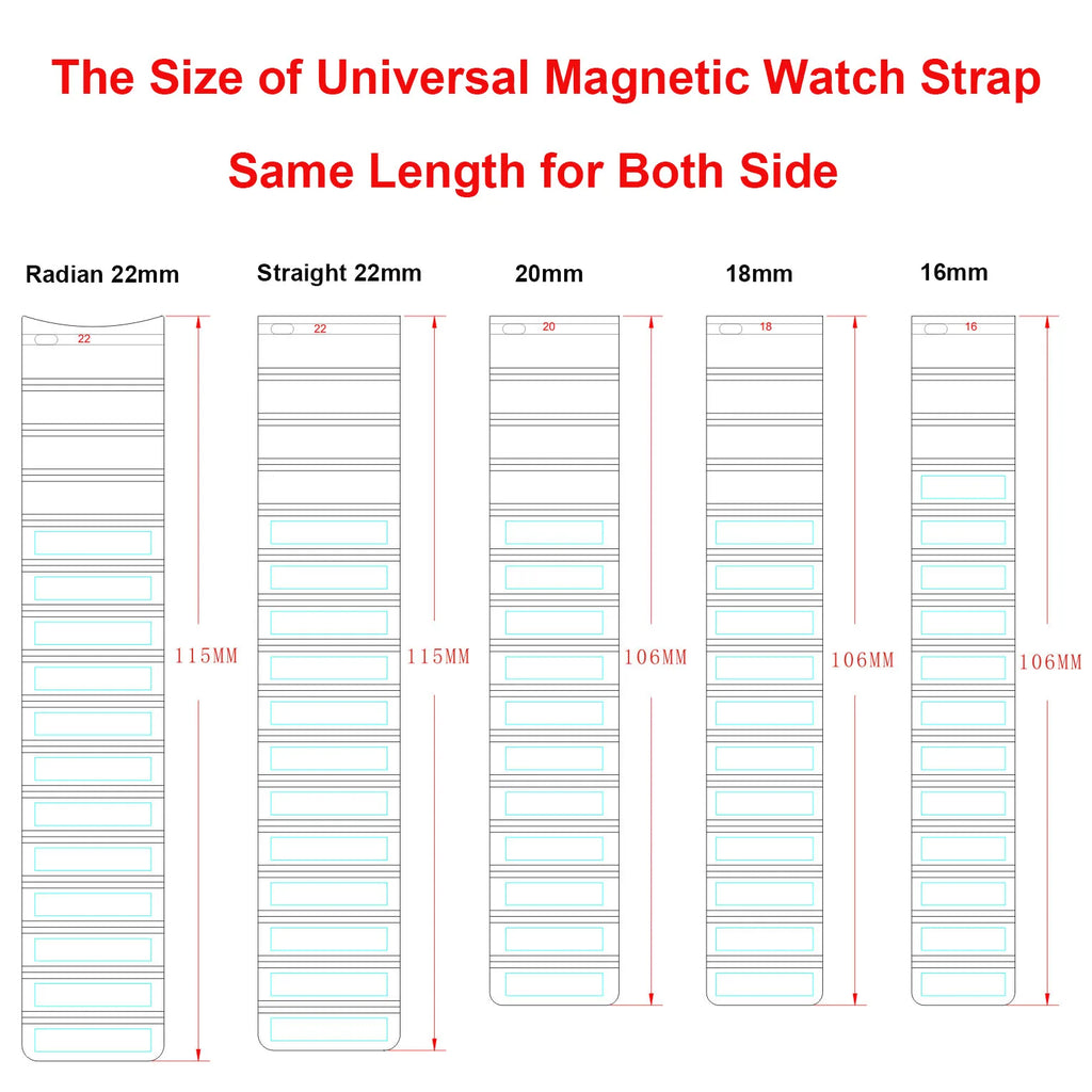 Universal Silicone Magnetic Watch band 16mm 18mm 20mm 22mm Quick Release Waterproof Durable Soft Smartwatch band For Men Women