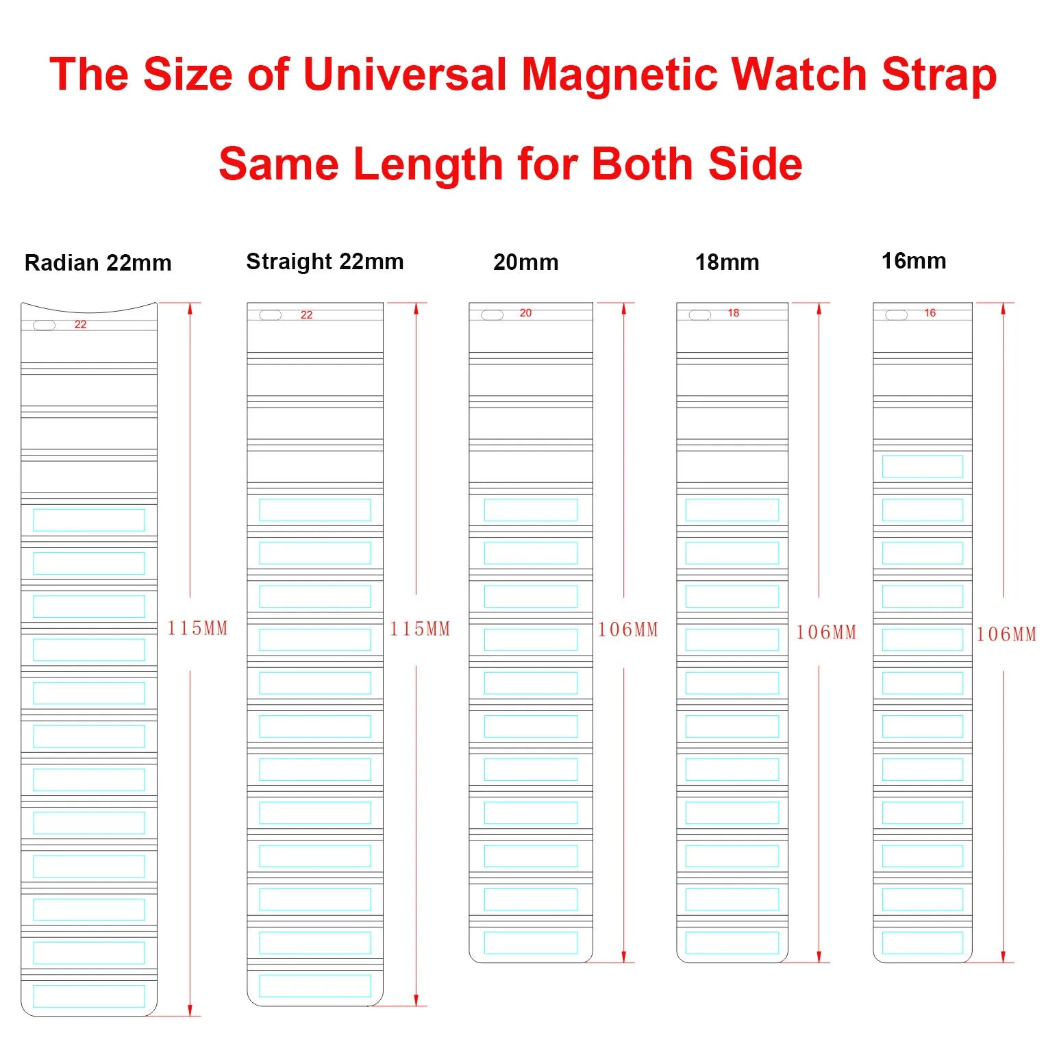 Universal Silicone Magnetic Watch band 16mm 18mm 20mm 22mm Quick Release Waterproof Durable Soft Smartwatch band For Men Women
