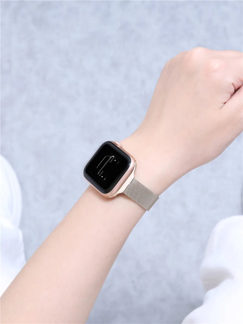 Magnetic Loop band For Apple Watch band 40mm 44mm 45mm 41mm 42mm 38mm Slim Stainless steel band Apple Watch Series 3 4 5 6 SE 7