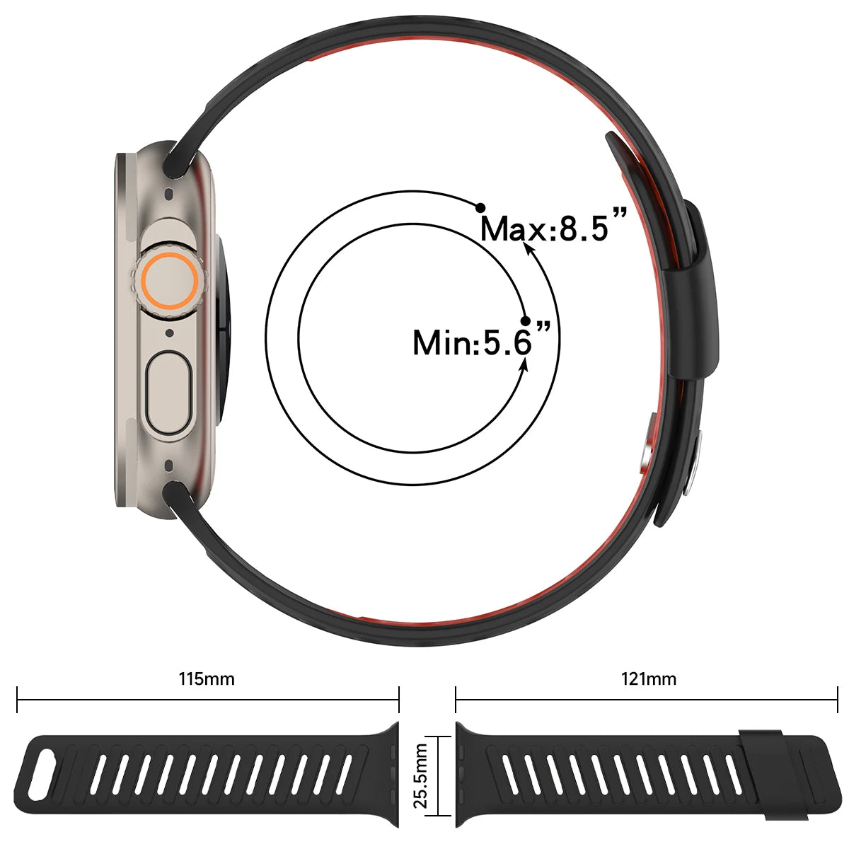 Silicone Sport band For Apple Watch Ultra 2 3 49mm band 42mm 44mm 45mm 46mm Slanted Buckle band for Apple Watch 11 10 9 8 7 6 5 4 SE 3