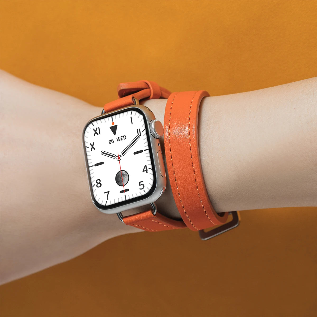 For Apple Watch band 40mm 41mm Double Tour leather band 45mm 44mm Series 9 8 7 6 SE 5 4 for Apple Watch 11 10 42mm 46mm Fashion Correa