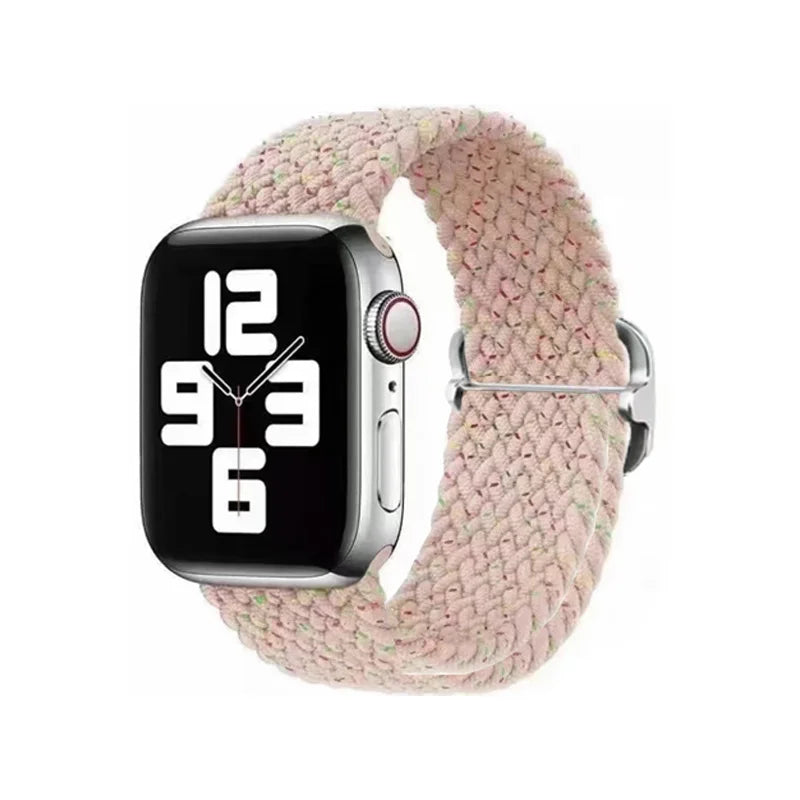 Braided Loop For Apple Watch band 49mm 44mm 45mm 41mm 42mm 38mm 40mm Elastic Solo band Apple Watch Ultra Series 7 SE 3 6 8 Band