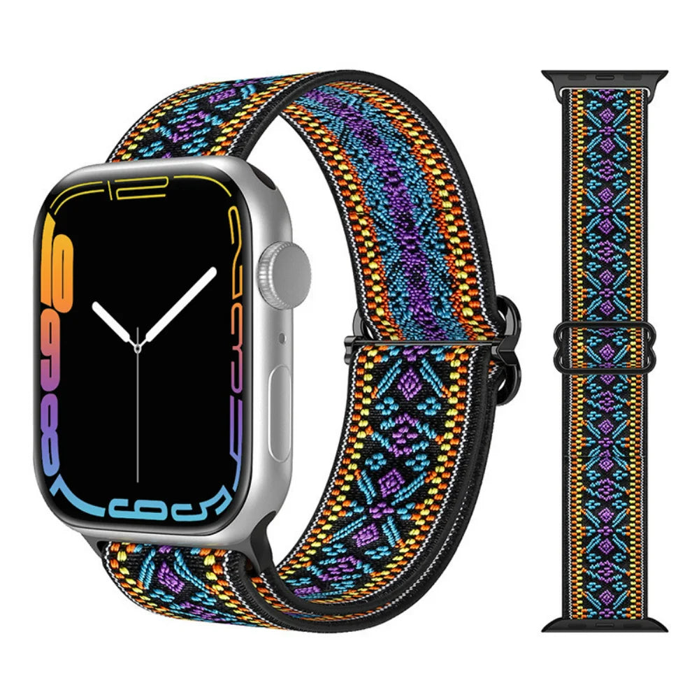 Nylon Loop band for Apple Watch band 45mm 44mm 42mm 40mm 41mm 46mm band Apple Watch Series 11 10 9 8 7 6 5 SE Ultra 3 49mm band
