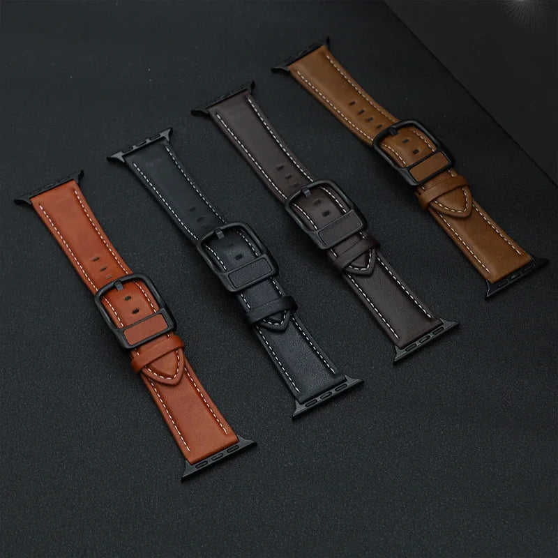 PU Leather band For Apple Watch band 44mm 45mm 41mm 40mm 42mm 46mm correa band Apple Watch Series 4 5 6 SE 7 8 9 10 Ultra 2 49mm