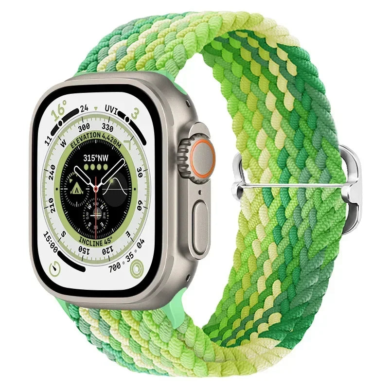 Nylon band for Apple Watch Ultra 2 band 49mm 40mm 44mm 41mm S10 46mm Elastic Braided Loop band Apple Watch Series 9 8 7 6 SE 5 4