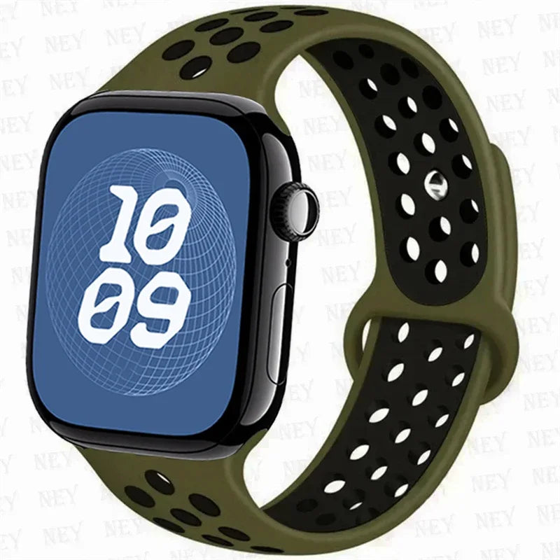 Sport band For Apple Watch Ultra 3 49mm S11 46mm 42mm 45mm 44mm 40mm 41mm band Apple Watch Series 10 8 7 6 4 5 9 SE Silicone Band