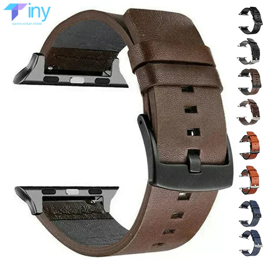 Leather band for Apple Watch Ultra 2 band 49mm 10 46mm 9 8 7 45mm 41mm High Quality band for Apple Watch Series 6 SE 5 4 44mm 40mm