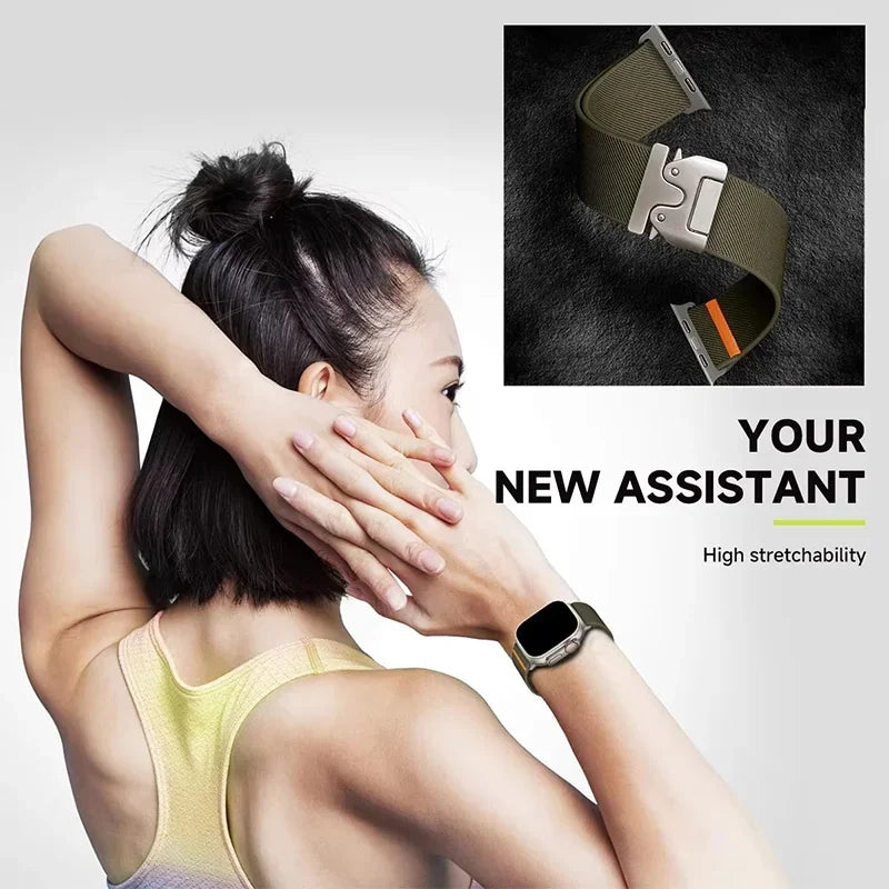 Nylon band for Apple Watch band 46mm 45mm 44mm 49mm 42mm 41mm 40mm Breathable Wristband Apple Watch Series Ultra 11 10 9 8 7 6 5 SE