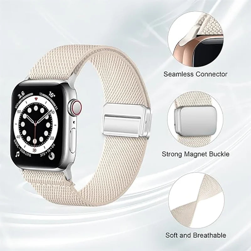 Magnetic band For Apple Watch band 11 42mm 46mm 44mm 40mm 41mm 45mm 49mm Elastic band Apple Watch Series Ultra 3 2 9 8 SE 3 10