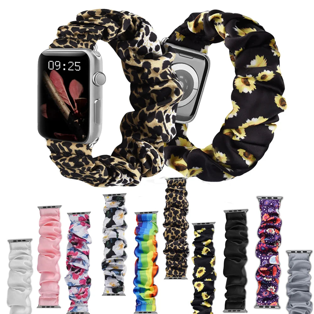 For Apple Watch band Series 8 7 SE 6 5 Ulta 49mm Elastic Scrunchie band for Apple Watch 44mm 40mm 38mm 42mm 41mm 45mm band Belt
