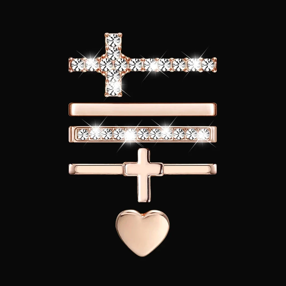 5pcs Decoration Ring For Apple Watch band Series 10 8 7 9 6 Diamond Jewelry Charms for Samsung Huawei Silicone band accessories