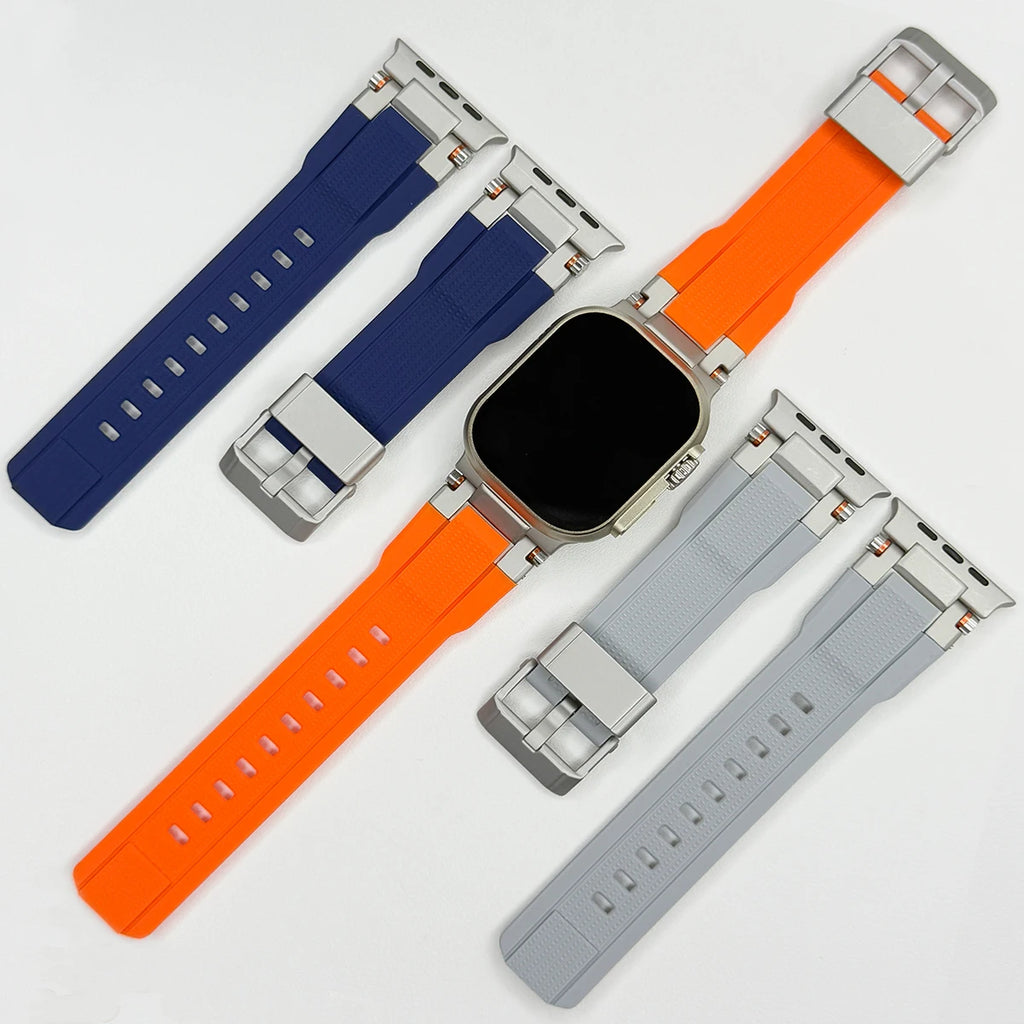 Men's Sport TPU band for Apple Watch band Ultra 2 49mm 46mm 45mm 44mm 42mm Silicone band for Apple Watch Series 10 9 8 7 6 5 4