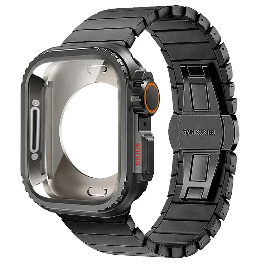 Case+band for Apple Watch band 10 42mm 46mm Ultra 2 49mm 9 8 7 6 SE 5 Steel metal Protective Shell Upgrade Apple Watch 49mm 45mm 44mm
