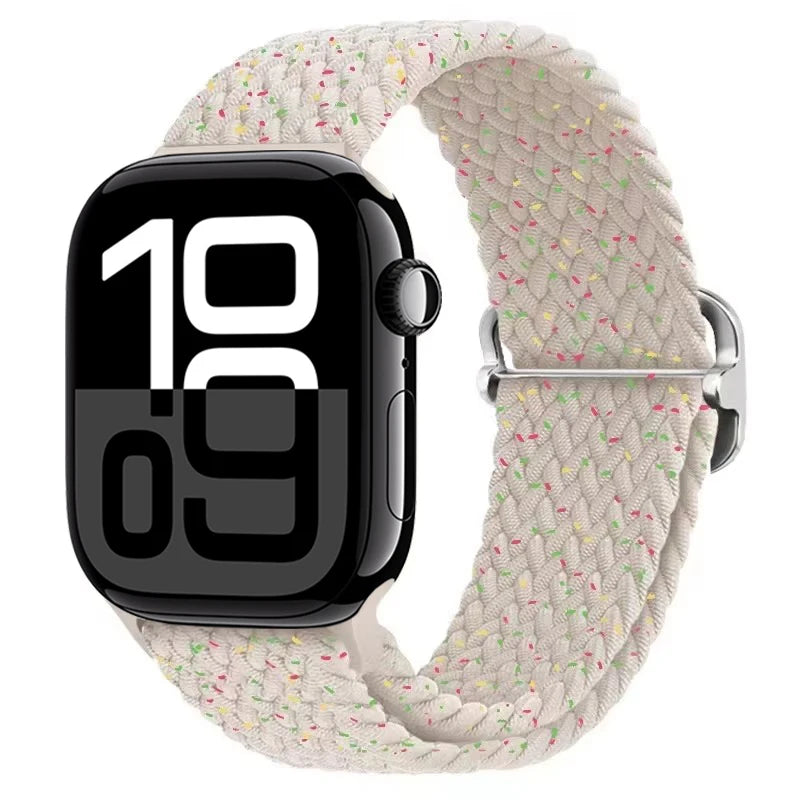 Braided Nylon band For Apple Watch Ultra 49mm 46mm 45mm 44mm 42mm 41mm 40mm Elastic band Apple Watch 11 10 9 8 7 SE 4 5 6 Belt