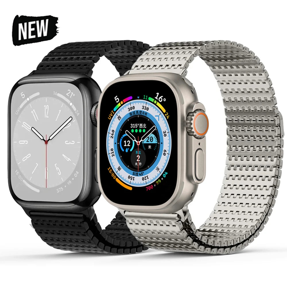 Magnetic Loop band for Apple Watch Ultra 2 49mm 42mm 44mm 45mm Stainless Steel Milanese band for Apple Watch 9 8 7 6 5 4 SE 3 40mm 41mm