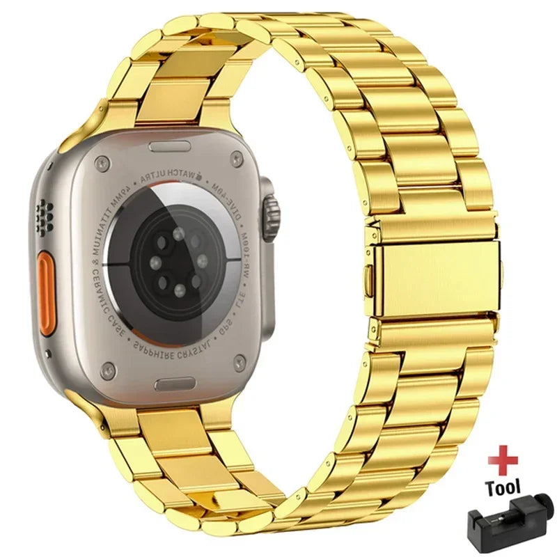 Stainless Steel band for Apple Watch band 44mm 45mm 38mm 42mm 40mm 41mm metal link band Apple Watch Series 9 10 8 7 6 5 4 SE Ultra 49mm m