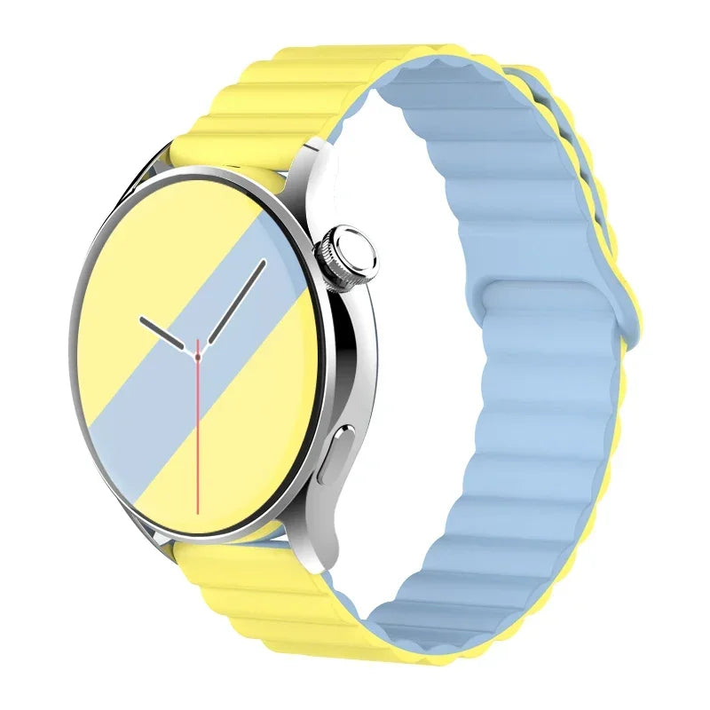 silicone strap For Samsung Galaxy watch 7/6/5/4/5pro/6-4 Classic/FE 20mm 22mm band Magnetic Loop bracelet huawei GT 4-3-pro-2e