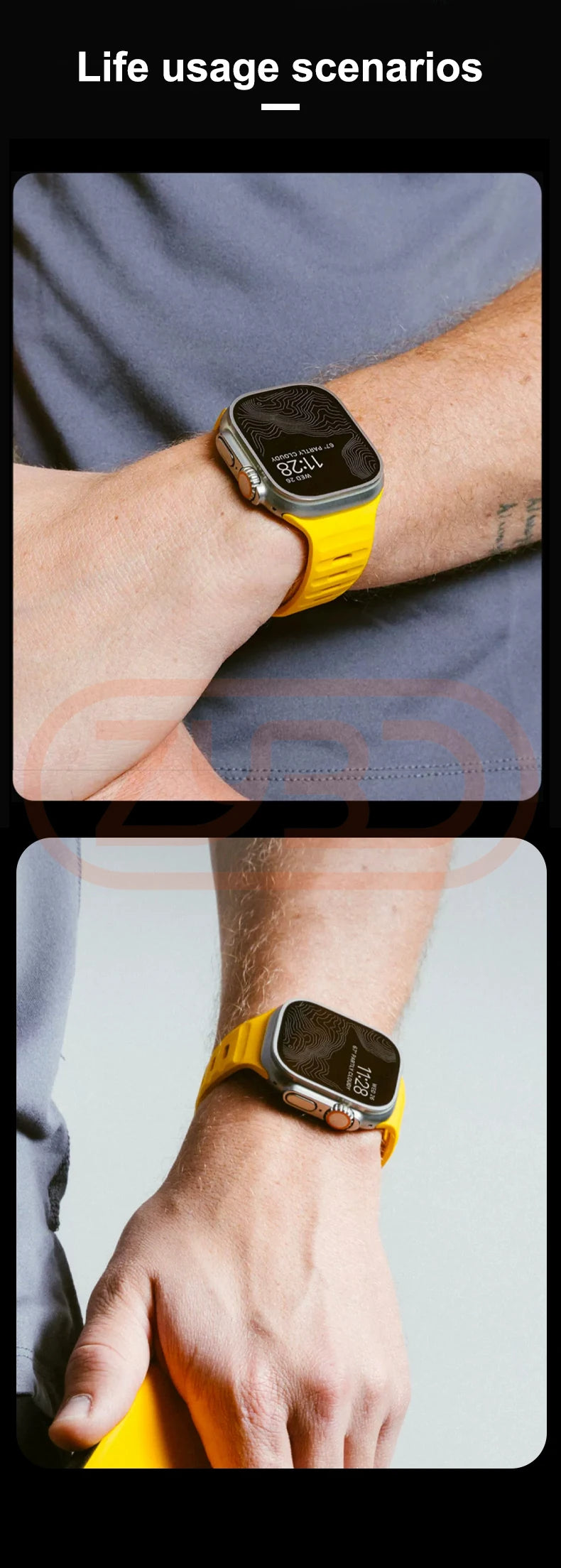 Sport band For Apple Watch Ultra 9 8 7 6 SE 5 Soft Silicone Lightweight band For Apple Watch 38mm 40mm 42mm 44mm 45mm 49mm