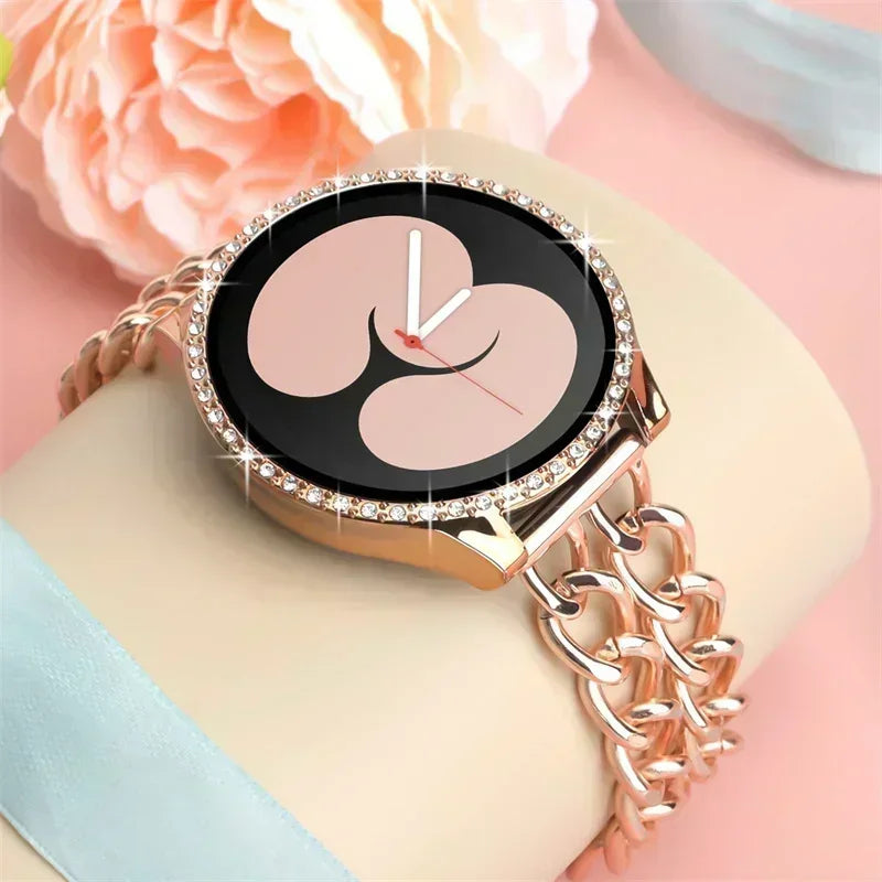 20mm 22mm Watchbands For Samsung Galaxy watch 6 5 4 Classic Metal Luxury bracelet Amazfit Bip 5/Bip3 pro/Balance/GTS/GTR 4 strap