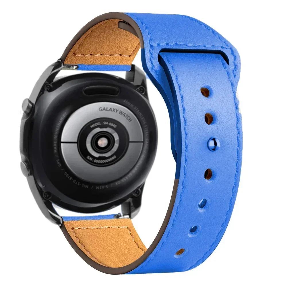 Leather strap For Samsung Galaxy watch 7/6/5/pro/4/Classic/Active 2 20mm 22mm bracelet Huawei GT/Amazfit GTS/GTR 4/3/2 mini Band