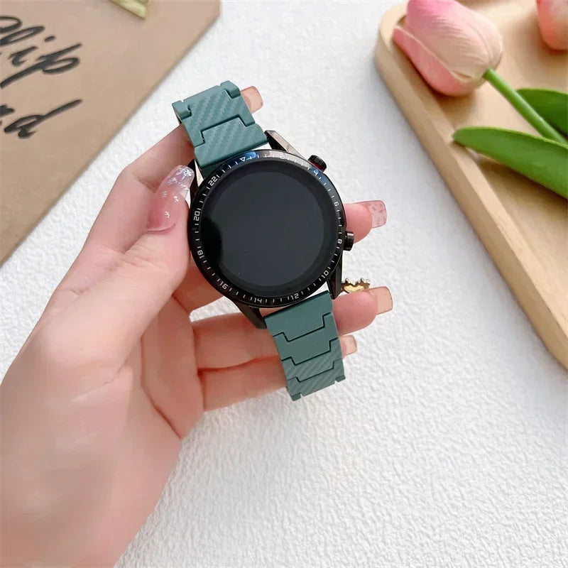 Carbon fiber strap For Samsung Galaxy 7/6/6 classic/5/pro/4/Active band 20mm 22mm bracelet Huawei watch GT 4-3-Pro-2e watchbands