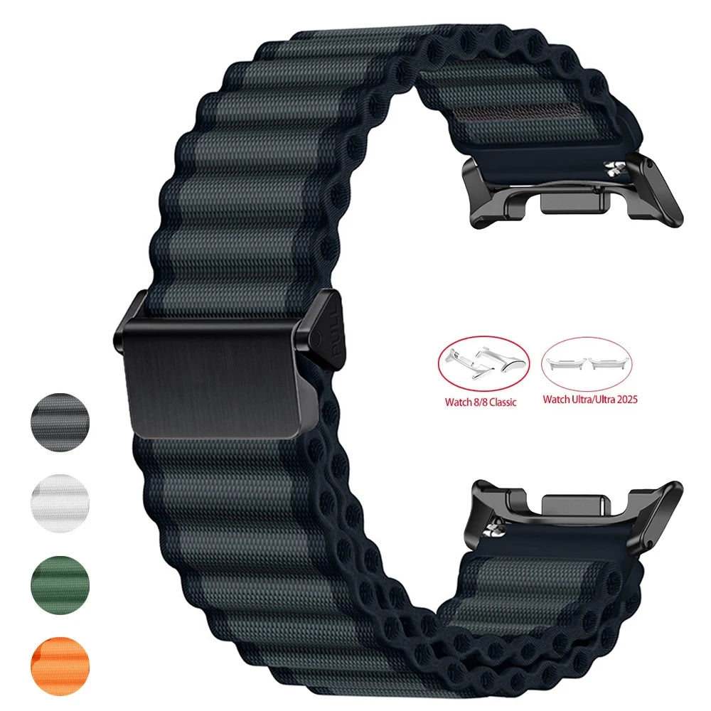 Nylon Loop Strap For Samsung Galaxy Watch Ultra 2025 Sports Trail Band For Galaxy 8 40 44mm/8Classic No Gaps Quick Fit Bracelet