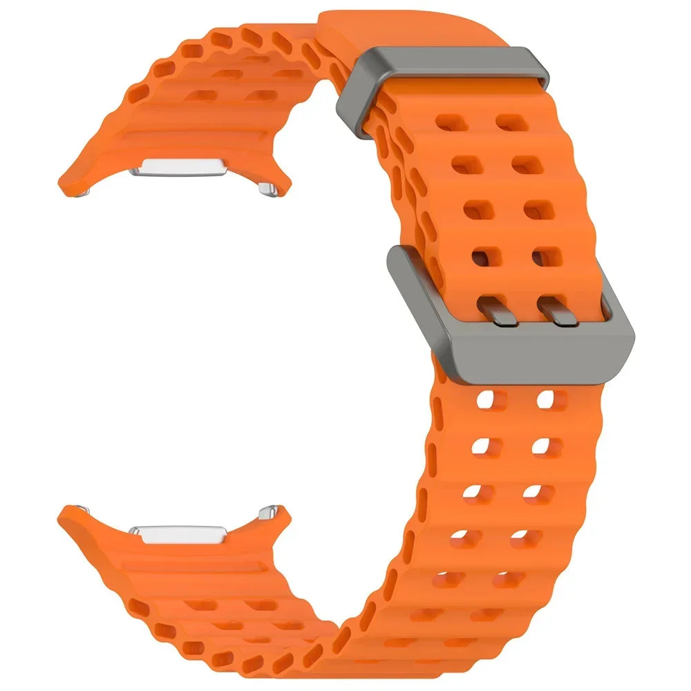 Sport Band For Samsung Galaxy Watch Ultra 47mm silicone Bracelet NO Gaps Ocean Watchband aquatics Watch 7 47mm Official Strap