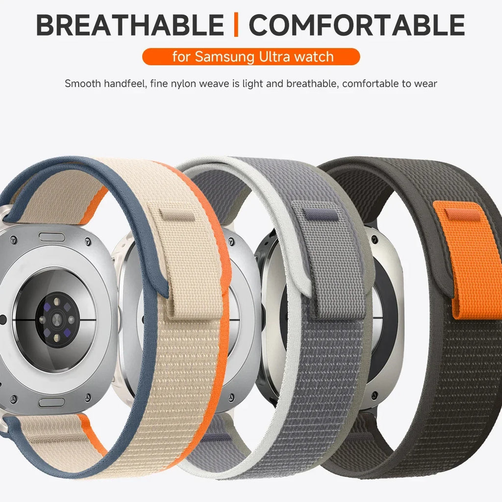 Trail Loop Strap for Samsung Galaxy Watch 7 Ultra 47mm No Gaps Band Nylon Bracelet Wristband for Samsung Watch Ultra 47mm Belt
